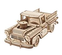 UGEARS 3D Wooden Puzzle Car - Classic 1950s Lumberjack Pickup Truck Toy 3D Wooden Puzzles for Adults and Kids with Spring Motor - Vintage Car Model Kits for Adults - 3D Puzzles Model Car Kit