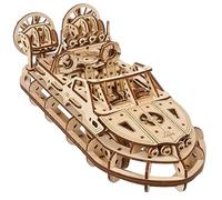 UGEARS Rescue Hovercraft 3D Puzzle - 3D Wooden Puzzles for Adults Emergency Vehicle - All-Surface Building Set with Twin Propellers and Air Cushion - Wood Boat Model Kits for Adults to Build 383 Pcs