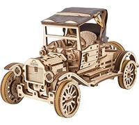 UGEARS Retro Model Car Kit 3D Puzzle - Vintage Wooden Model Kits for Adults to Build Car with Folding Roof and 4 Cylinder Engine - Mechanical 3D Wooden Puzzles for Adults for Fathers Day 337 Pcs