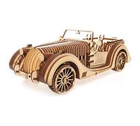 Ugears Roadster VM-01 3D Puzzle - 3D-Puzzle Vintage Car Wooden Model Kits for Adults to Build - Mechanical Building Set - 3D Wooden Puzzles for Adults with Working V8 Engine - 437 Pcs