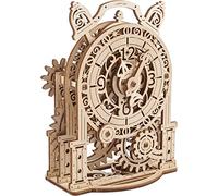 UGEARS Vintage Alarm Clock 3D Puzzle - Wooden Model Kit for Adults to Build - Mechanical Model Desk Clock Making Kit - 3D Jigsaw Puzzle Wood Toy Clock - DIY Brain Teaser Puzzle Construction Set
