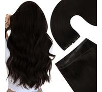 Ugeat 100G Butterfly Weft Hair Extensions Brown 20 Inch Pu Hole Weft Extensions Human Hair Darkest Brown Seamless OVO Genius Wefts for Women Tangle-free Daily Wear #2