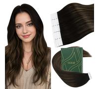 Ugeat Balayage Hair Extensions Tape in Darkest Brown 12 Inch Remy Tape Hair Extensions Real Human Hair Balayage Medium Brown 30G 20Pcs Silky #2/6/2