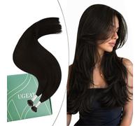 Ugeat Dark Brown Nano Hair Extensions Brown Nano Ring Hair Extensions Real Human Hair No Glue Needed Low Damage for Women Long Lasting Reusable 20 Inch 50G 50S #2