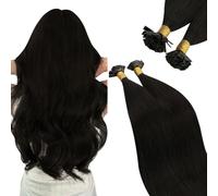 Ugeat Keratin Hair Extensions Real Human Hair Dark Brown Flat Tip Human Hair Extensions Darkest Brown Keratin 14 Inch for Women #2 50G 50S