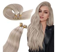 Ugeat U Tip Human Hair Extensions Highlights Blonde U Tip Hair Extensions Real Human Hair Ash Blonde Highlights Bleach Blonde for Women Everyday Use 20 Inch Hot Fusion 50S 50G
