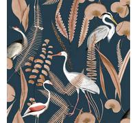 Ugepa Eden Kivu Cranes Navy Wallpaper M37401