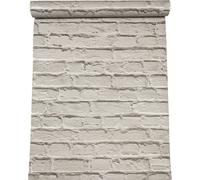 Ugepa Smooth Metallic Shimmer Free Style Painted Brick Effect Grey Silver Wallpaper