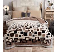 UGFJMN 4.4 lbs Heavy Korean Mink Blanket 59"×78", Silky Soft and Warm, 2 Ply Reversible Raschel Bed Blanket,(150x200cm 2kg).