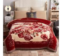 UGFJMN 6.6 lbs Heavy Korean Mink Blanket 70"×86", Silky Soft and Warm, 2 Ply Reversible Raschel Bed Blanket,(180x220cm 3kg).