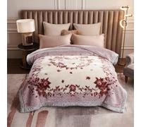 UGFJMN 7.7 lbs Heavy Korean Faux Mink Fleece Blanket 78"×90", Silky Soft and Warm, 2 Ply Reversible Raschel Bed Blanket,Pattern Printed Embossed Microfiber Blanket(200x230cm 3.5kg)