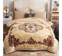 UGFJMN 8.8 lbs Heavy Korean Mink Blanket 78"×90", Silky Soft and Warm, 2 Ply Reversible Raschel Bed Blanket,(200x230cm 4kg).