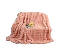 UGFJMN Faux Rabbit Fur Throw Blanket - Grey Thick and Warm for Winter, Cozy Soft Elegant Fluffy Decoration for Sofa, Couch and Bed, Heavy Fuzzy Luxury Pink 100×160cm