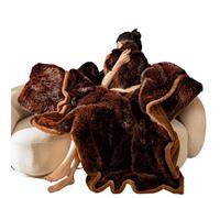 UGFJMN Fox Faux Fur Blanket Luxury Fur Throw Blanket(200 * 230cm，5.5kg), High-end Reversible Cozy Thick Wolf Fluffy Fox Blankets for Couch, Armchair and Bed Washable Plush Blankets
