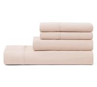 UGG 01334 Hedi Queen Bed Sheets and Pillowcases 4-Piece Set Sleep in Luxury Machine Washable Deep Pockets Wrinkle-Resistant Breathable Cozy Comfort Silky Cooling Sheets, Queen, Shell