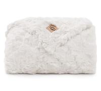 UGG 10483 Adalee Soft Faux Fur Reversible Accent Throw Blanket Luxury Cozy Fluffy Fuzzy Hotel Style Boho Home Decor Soft Luxurious Comfy Blankets for Couch, 70 x 50-Inch, Natural