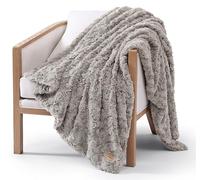 UGG 10485 Adalee Soft Faux Fur Reversible Accent Throw Blanket Luxury Cozy Fuzzy Fluffy Hotel Style Luxurious Home Decor Luxurious Soft Blankets for Sofa, Seal