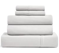 UGG 33611 Hedi Split King Bed Sheet and Pillowcase 5-Piece Set Sleep in Luxury Machine Washable Deep Pockets Wrinkle-Resistant Breathable Cozy Comfort Silky Cooling Sheets, Split King, Stone