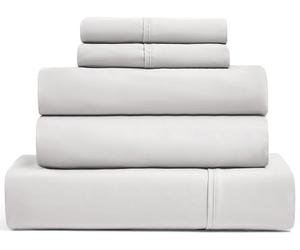 UGG 33611 Hedi Split King Bed Sheet and Pillowcase 5-Piece Set Sleep in Luxury Machine Washable Deep Pockets Wrinkle-Resistant Breathable Cozy Comfort Silky Cooling Sheets, Split King, Stone