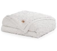 UGG Adalee Twin Blanket, Faux Fur Blanket for Bed, 66" x 90", Natural White