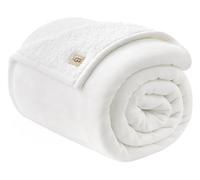 UGG Ariana Twin/Twin XL Blanket Fleece Fluffy Reversible Soft Fuzzy Bedding Cozy Big Plush Warm Oversized Bed Blanket Machine Washable Bedroom Decor for Dorm or Bed, 60-inch x 90-inch, White Snow