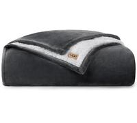 UGG Ariana Twin/Twin XL Blanket Fleece Fluffy Reversible Soft Fuzzy Bedding Cozy Big Plush Warm Oversized Bed Blanket Machine Washable Bedroom Decor for Dorm or Bed, 60-inch x 90-inch, Charcoal Grey