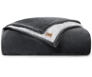 UGG Ariana Twin/Twin XL Blanket Fleece Fluffy Reversible Soft Fuzzy Bedding Cozy Big Plush Warm Oversized Bed Blanket Machine Washable Bedroom Decor for Dorm or Bed, 60-inch x 90-inch, Charcoal Grey