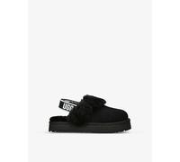 Ugg Black Kids Funkette Logo-print Suede and Shearling Platform Slippers 6-10 Years Eur 32.5 /13.5 Uk