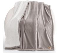 UGG Bliss Sherpa Throw, One Size, Oyster | Super Soft, Reversible, Giftable Blanket, Medium Weight, Couch or Bed, Luxury Giftable Blanket, Machine Washable