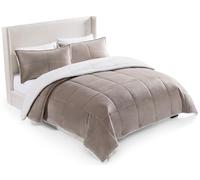 UGG Blissful King Comforter Set with 2 Pillow Shams Reversible White Comforter Plush Fluffy Warm Bed Set Premium Hypoallergenic Down Alternative Bedding Breathable, King/California King, Brown Fawn