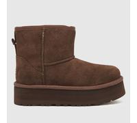 UGG Burnt Cedar Classic Mini Platform Girls Junior Boots UK 12