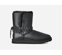 UGG® Classic Bailey Tie Leather Boot in Black, Size 6, Shearling/Polyester/Leather
