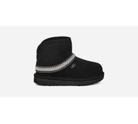 UGG® Classic Mini Crescent Boot for Kids in Black, Size 7, Twinface/Suede/Polyester