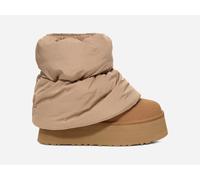 UGG® Classic Mini Dipper Puffer Boot in Brown, Size 4, Textile/Suede/Polyester