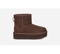 UGG® Classic Mini Platform Boot in Brown, Size 1, Suede/Polyester/Wool