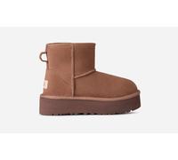 UGG® Classic Mini Platform for Kids in Rocky Oak, Size 4, Suede/Polyester/Wool