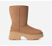 UGG® Classic Short New Heights Boot in Brown, Size 4, Suede/Polyester/Wool