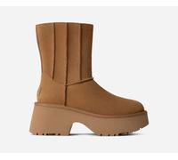 UGG® Classic Twin Seam New Heights Boot in Brown, Size 5, Suede/Polyester/Wool