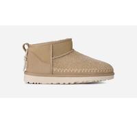UGG® Classic Ultra Mini Biarritz Boot in Brown, Size 6, Suede/Polyester/Leather