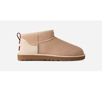 UGG® Classic Ultra Mini Boot in Driftwood/Biking Red, Size 10, Shearling/Polyester