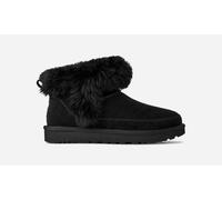 UGG® Classic Ultra Mini Chalet Boot in Black, Size 6, Suede/Polyester/Wool