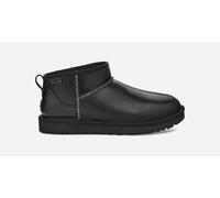UGG® Classic Ultra Mini Leather Regenerate Boot in Black, Size 8, Leather/Polyester/Wool