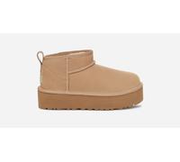 UGG® Classic Ultra Mini Platform Boot for Kids in Tan, Size 4, Suede/Polyester/Wool