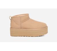 UGG® Classic Ultra Mini Platform Boot for Women in Driftwood/White Pepper, Size 7, Suede/Polyester/Wool