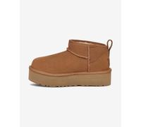 UGG® Classic Ultra Mini Platform for Kids in Brown, Size 2, Suede/Polyester/Wool