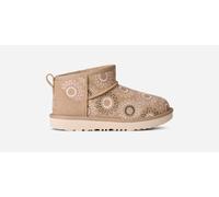 UGG® Classic Ultra Mini Sun Stitch Boot in Brown, Size 4, Suede/Polyester/Wool