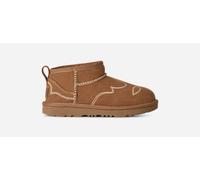 UGG® Classic Ultra Mini Western Boot in Brown, Size 13K, Polyester/Leather/Wool