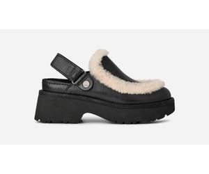 UGG® Esmee Leather Clog in Black, Size 6, Leather/Polyester