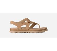 UGG® GoldenGaze Toe Post Sandal in Brown, Size 9, Leather/Polyester