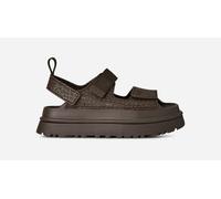 UGG Women's Goldenglow Embossed Sandal, Dense Smoke, 11